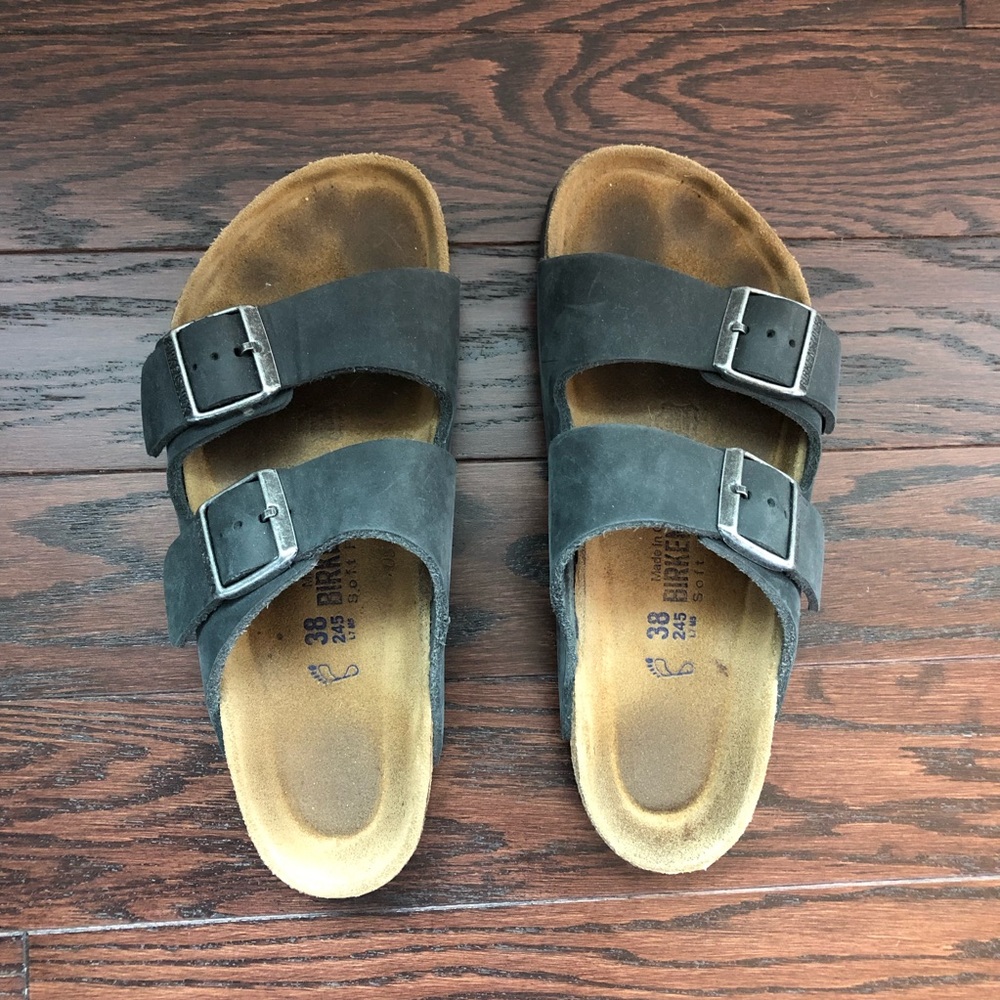 Black Arizona Two Strap Birkenstock
